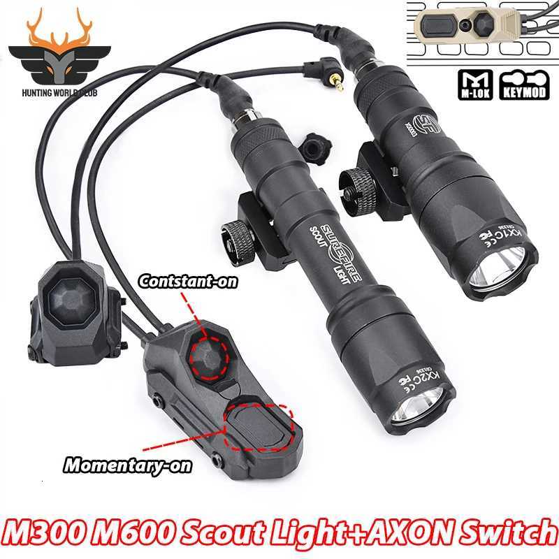 Tactical Airsoft M300 M600 Surir Flashlight AXON Dual Function Red Prure Switch WADSN M600 Hunting Rif Scout LightXJ250718