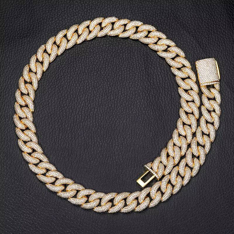 Womens 18K Gold Plated Cuban Chain Bracelet with Zircon - Elegant Fashion Jewelry Set