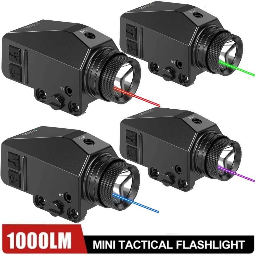 1000LM Powerful Tactical Weapon Gun Light Combo Red/Green/Blue/Purple 5mw Dot Sight D Flashlight For Outdoor Shooting XJ250718