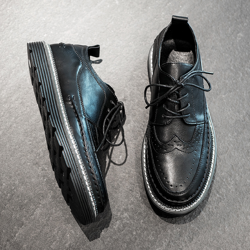 Stylish Fashion Vintage Men Solid Leather Shoes Walk Shoes Slip On Leather Flat Soft Sole Black Burnishion Business Formal Wedding Shoes Casual Shoes
