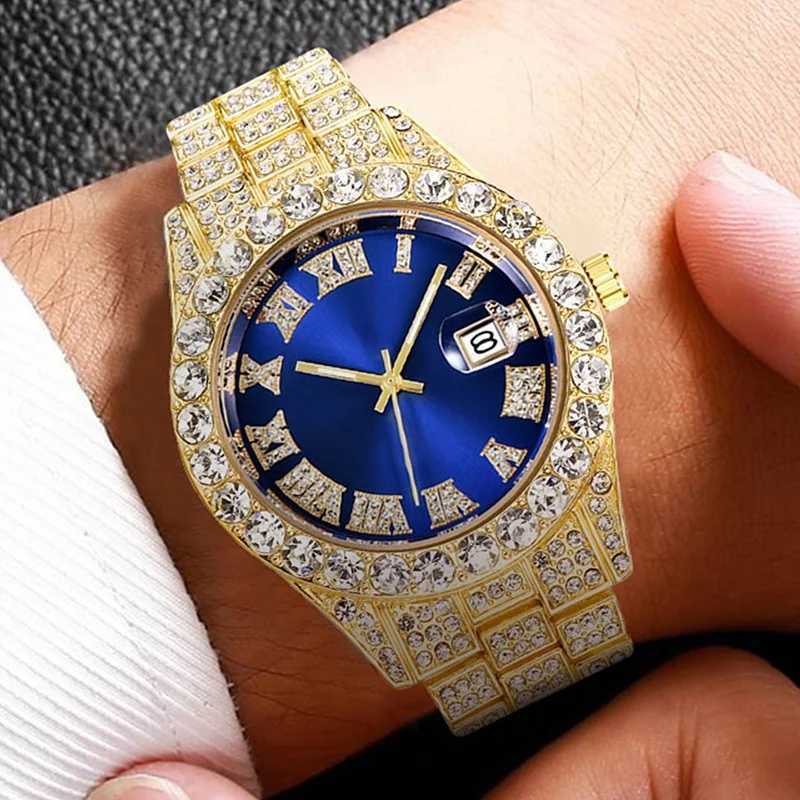 Full Steel Gold Quartz Wristwatch for Men Luxury Watches Exquisite Clock Masculino Relogio Fashion Casual Watches W250718