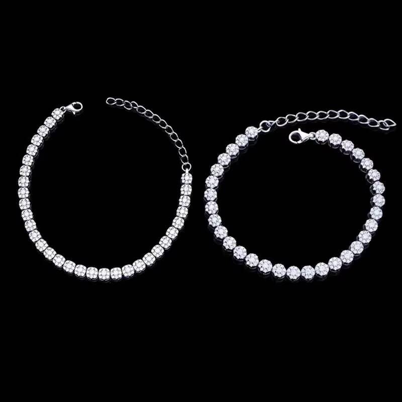 Qianjian Wholesale Moissanite Diamond White Gold Plated 2mm Bracelet Bangle Charms for Men