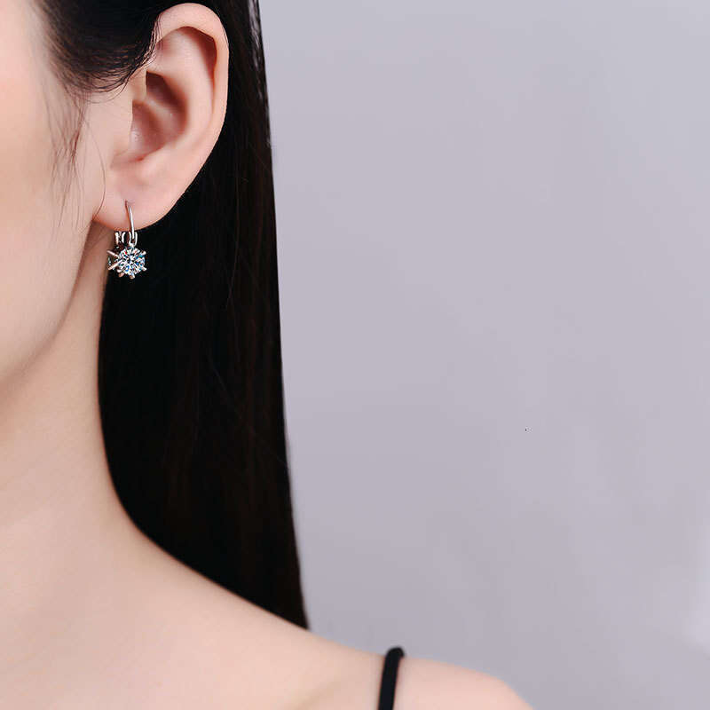 S Pure Sier Colorful Studs Unique Niche Design Moissanite Earrings 614