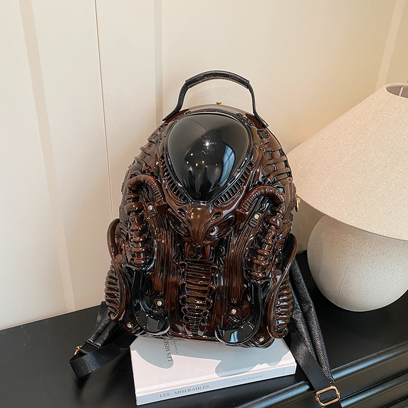 Free Shipping Designer Luxury Fashion Backpack Personalized Iron Warrior Street Punk Style Neutral Backpack Casual Travel Bag Student Backpack