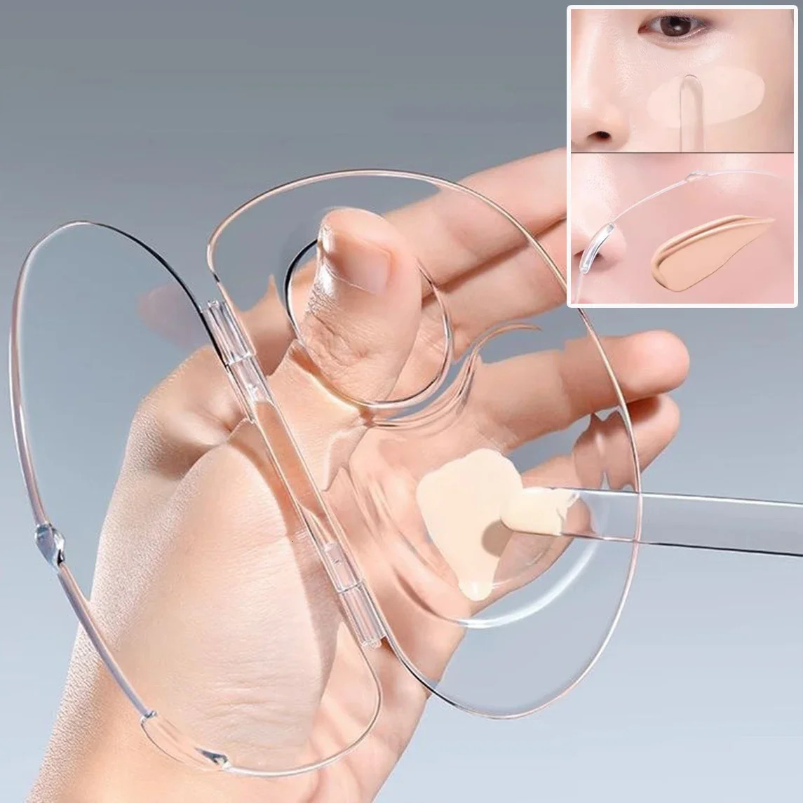 Foldable Liquid Foundation Palette Acrylic Makeup Tool Kit Mixing Cream Rod Set Spatula Stick Storage Tray Cosmetic 250716