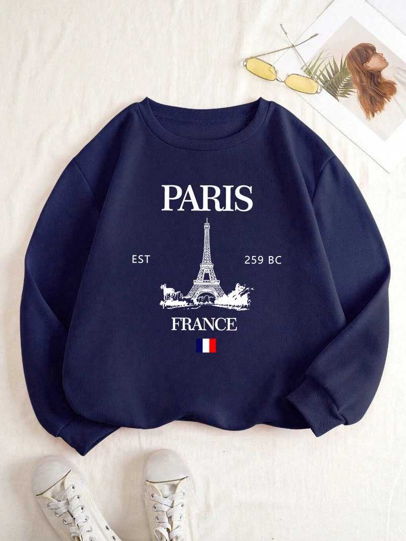 Fashion Womens Hoodie Paris France Eiffel Tower Sweatshirt Warm Fleece Comfortable Pullovers Autumn Female Streetwear Z250719