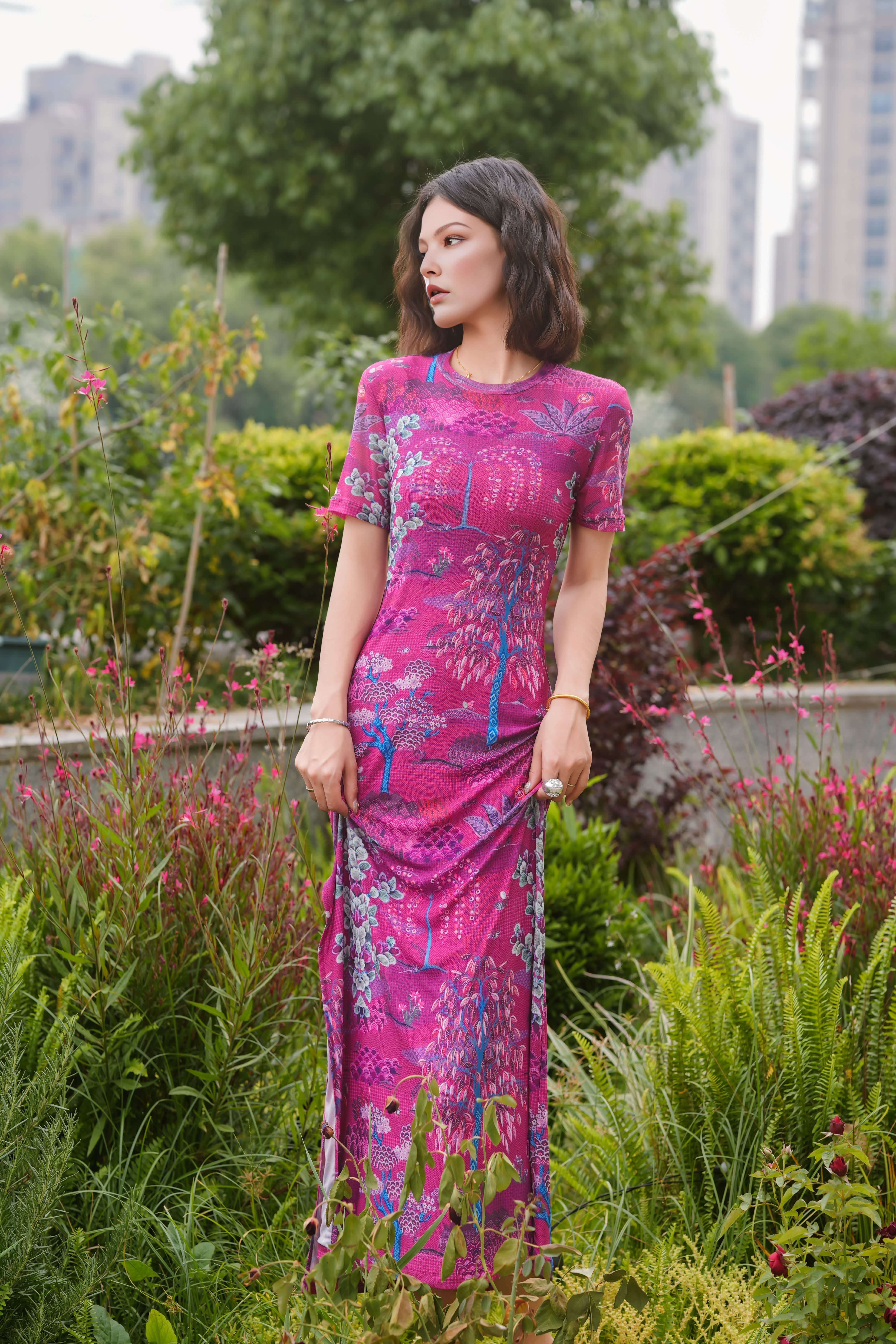 HZHJ original pink designer dress for woman French style high quality for festival,party,birthday,be gift for mom and girl friend