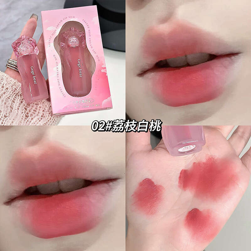 Gegebear Velvet Mist Cream Mud Soft Color Whitening Long-lasting Matte Lip Glaze Beauty Makeup X250717