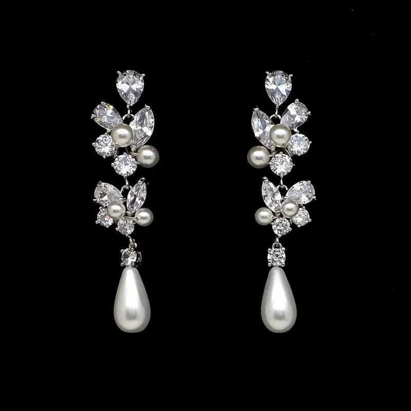 8Aesthetic Bridal Imitation Pearl Dangle Earrings Luxury Trendy Engagement Wedding Ear Accessories for Women Newly Jewelry XJ250718