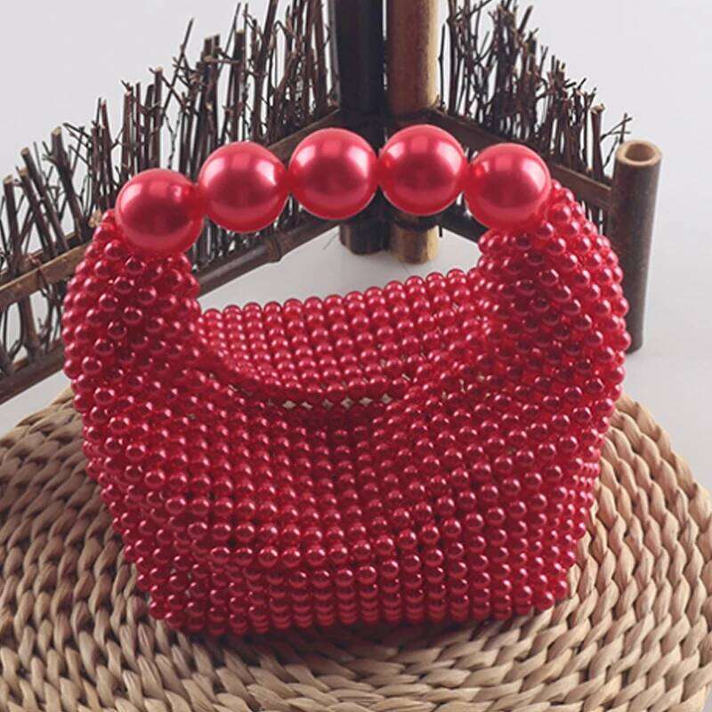 Handmade Beaded Women's Fashion Fairy Pearl Lady Handbag Dumpling Bag