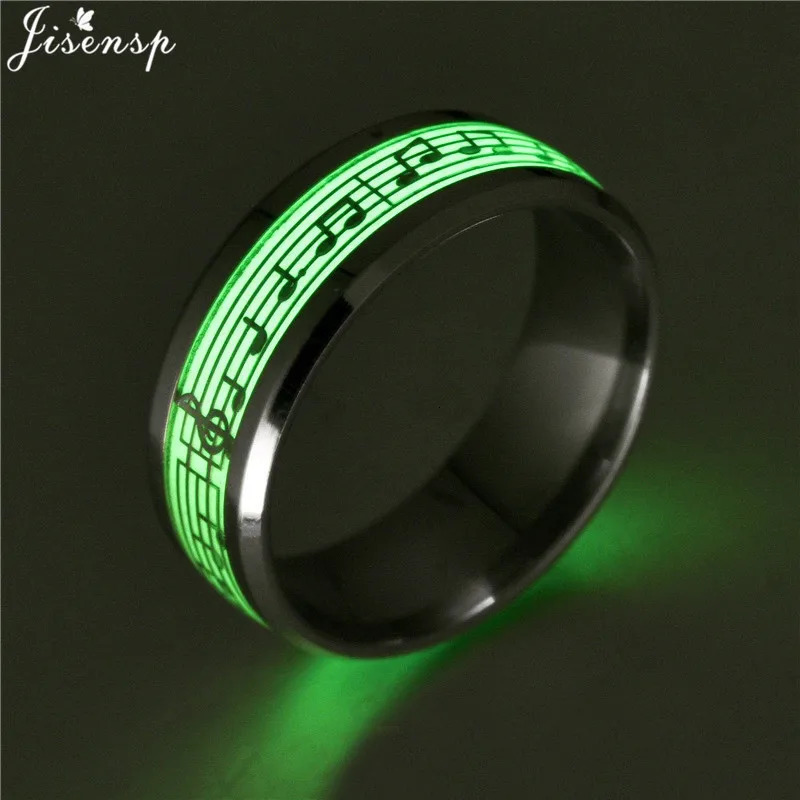2024 Stainless Steel Glowing In Dark Heart Finger Rings for Men Women Punk Music Dragon Luminous Ring Couple Jewelry Anel 250716