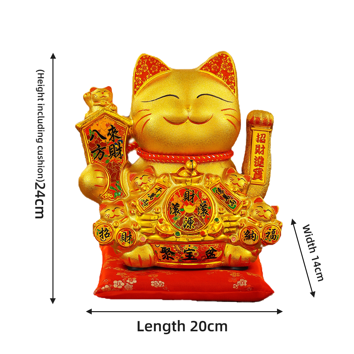 Durable Ceramic Lucky Kitten Statue with Automatic Motion Displaying Wealth Symbolism Perfect Gift Ornament