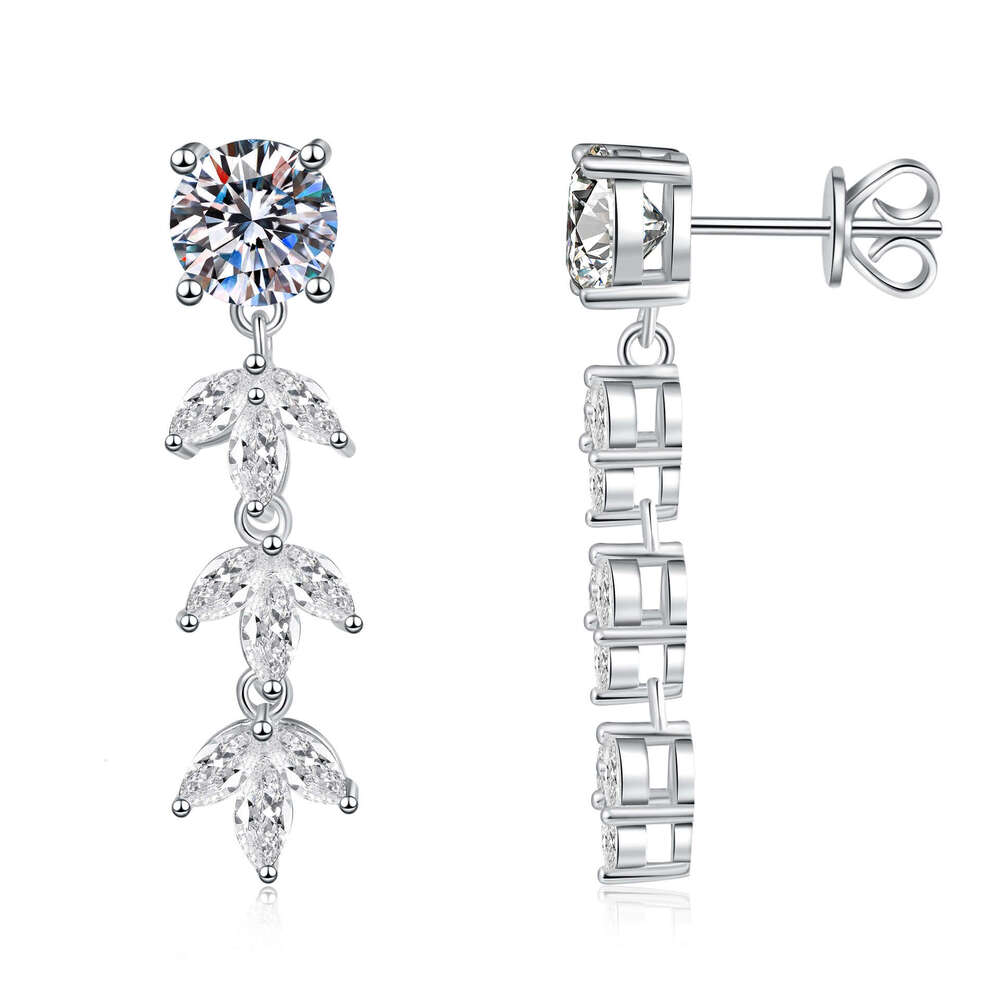 Hot Selling Moissanite S Sterling Sier Korean Style Creative New Wheat Spike Temperament Tassel Earrings for Women b5a