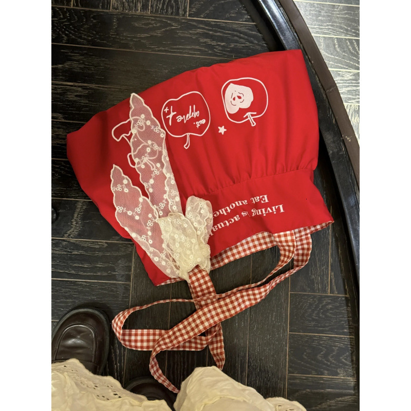 2025 Designer Cute Korean Multi functional Red Apple Women's Bag New Lazy Style Handbag Large Capacity Shoulder Bag