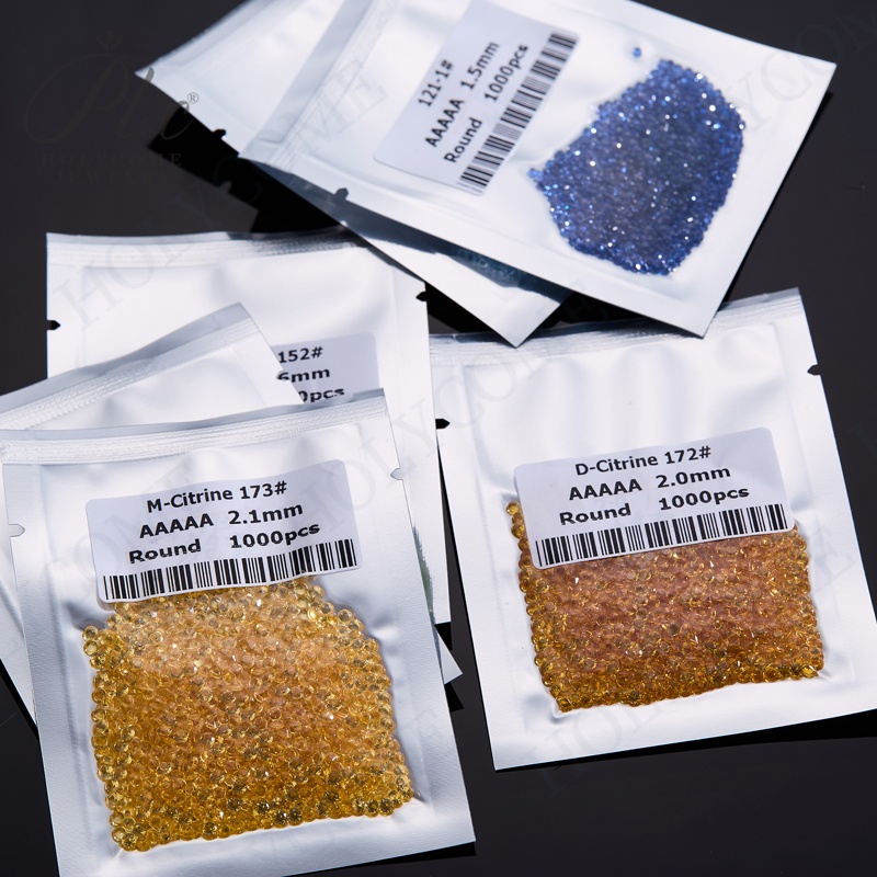 1000pcs/bag 1.1mm Color Round Brilliant Cut High Quality Synthetic Nano Stone for Wax Casting Heat Resistance Loose Gemstone Jewelry DIY