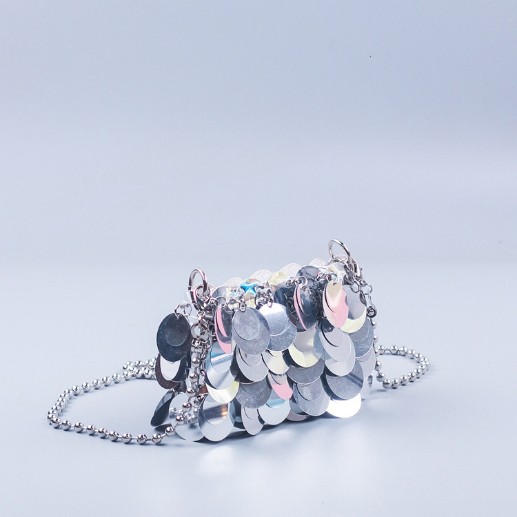 Handmade Woven Bag for Women's Retro Fashion Designer Bag Metal Chain Crossbody Shoulder Mini Bag