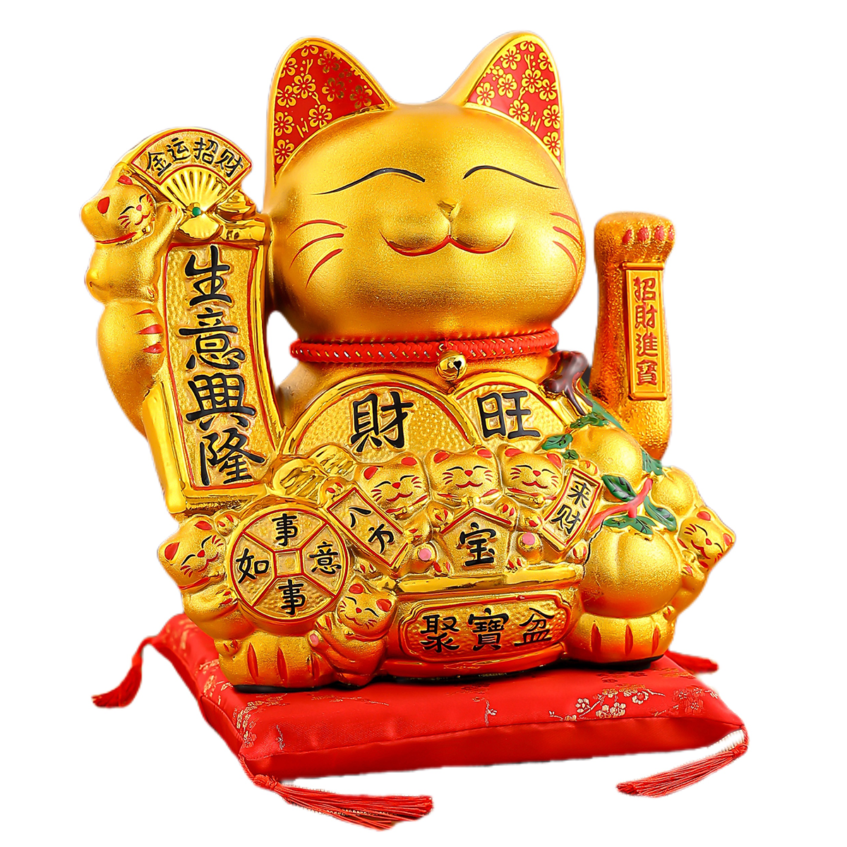 Handcrafted Ceramic cat Statue with Lifelike Movement & Gold Detailing for Home Decor Handmade Painting Gold plating process