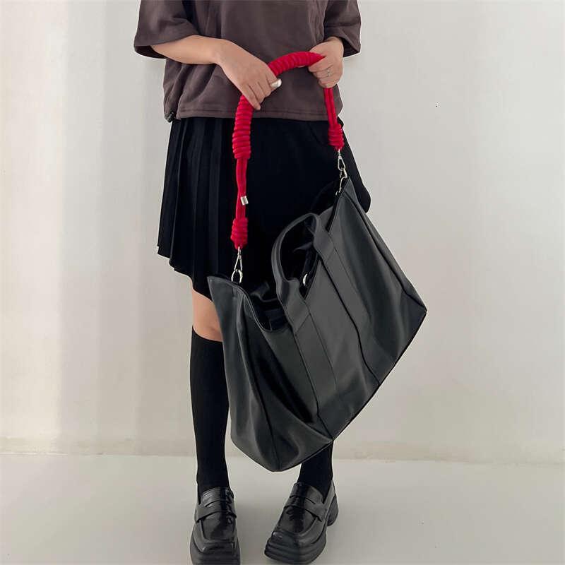 Thick Woven Rope Strap Tote New Women S Commuter Handbag Large Capacity Vintage Soft Leather Shoulder Bag
