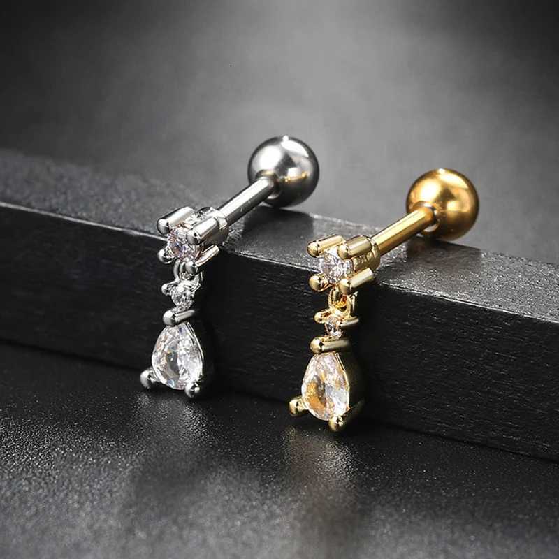 2023 Stainless Steel Stud Womens Earrings Septum Piercing Zircon Butterfly Ear Hoop Lobe Tragus Helix Jewelry XJ250718