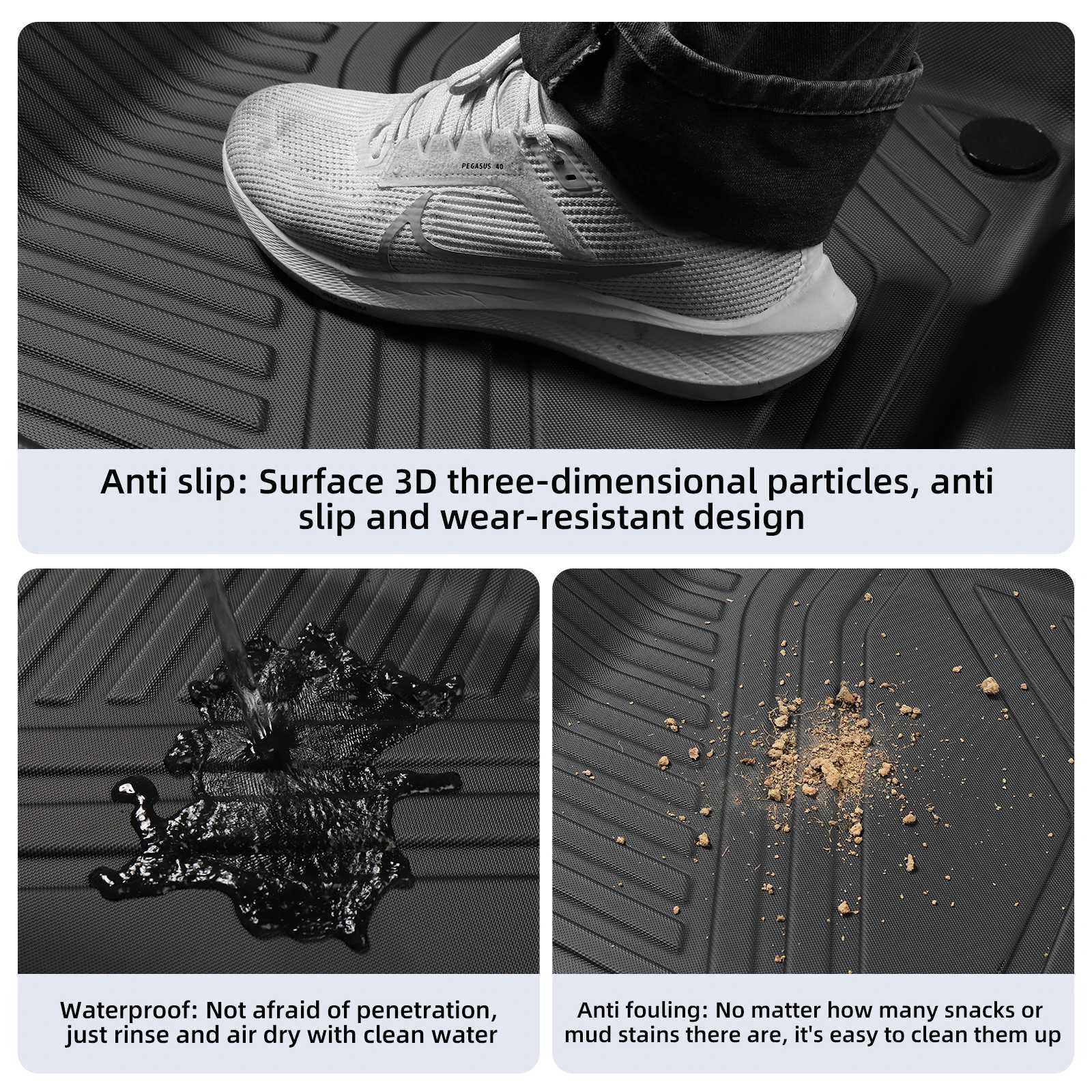 4 Subaru Crosstrek 2024 TPE ZD Car Floor Mats Cargo Liner Trunk Pad Al Weather Waterproof Black Left Rudder S25719