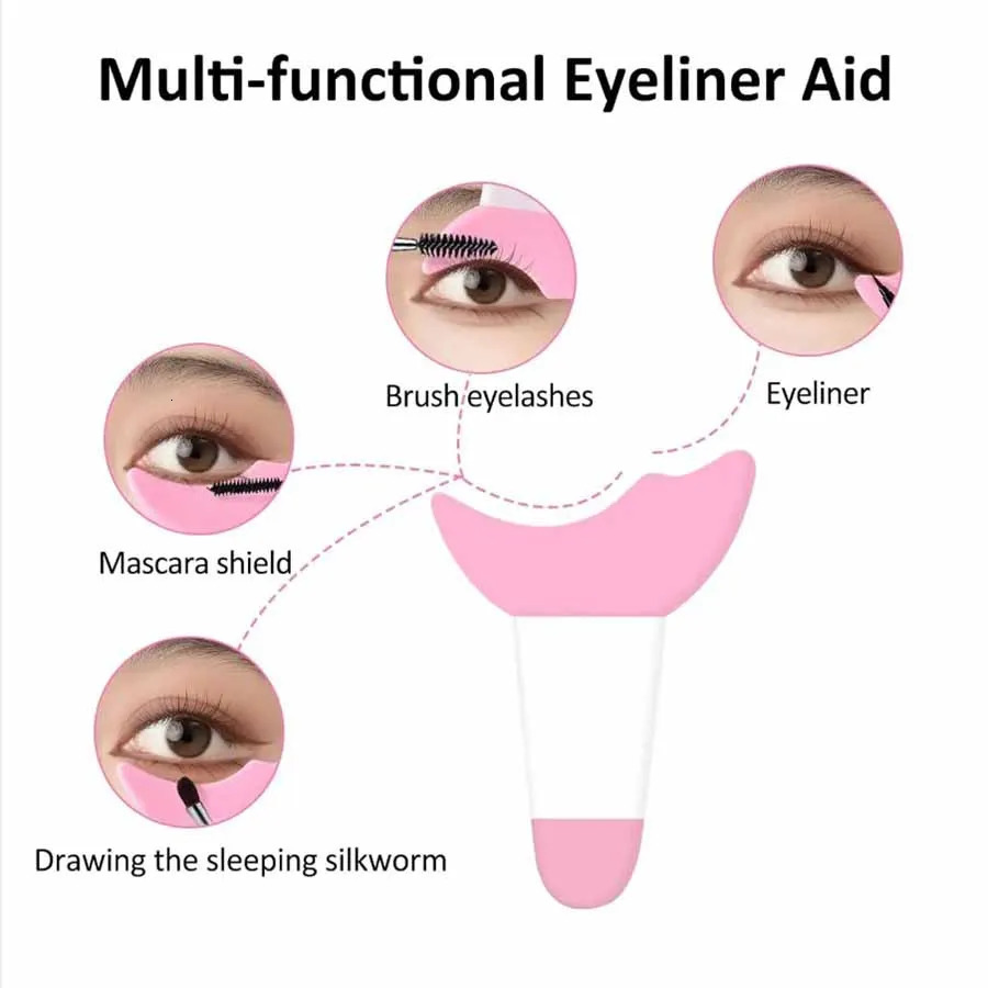 4PCS Eyeliner Stencils Set Reusable Silicone Tool Lash Guard Eye Lips Makeup for Women 250716