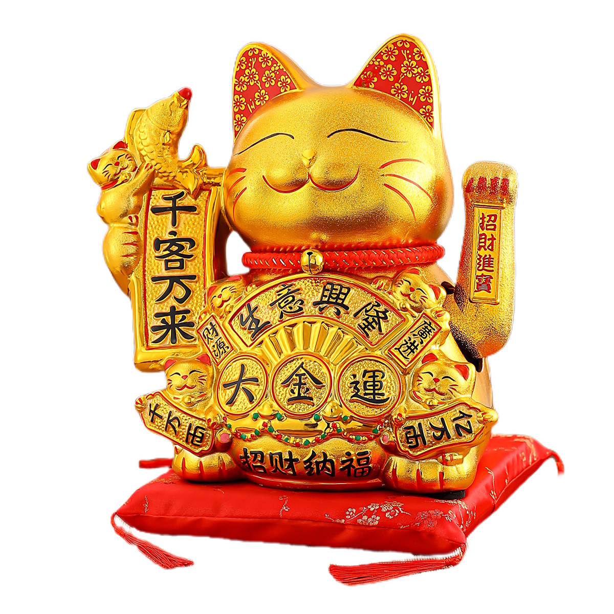 Good Fortune Cat Figurines Modern Ceramics Ideal for Interior Design Wealth Symbol for Home Decor Gold plating process -2
