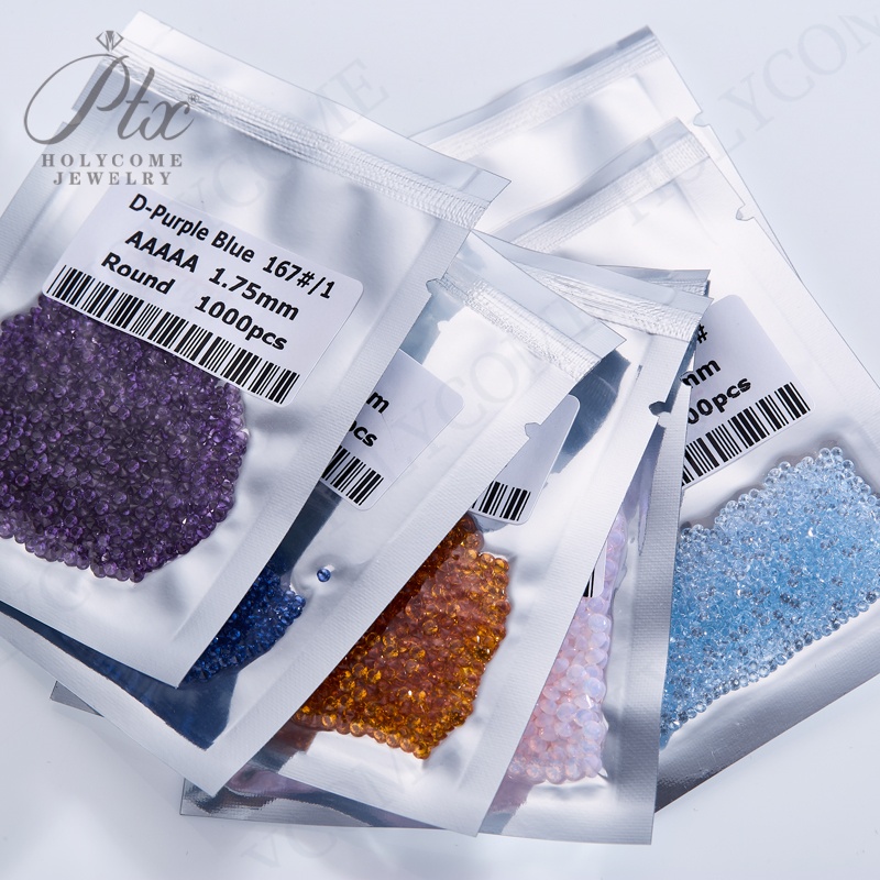 1000pcs/bag 1.1mm Color Round Brilliant Cut High Quality Synthetic Nano Stone for Wax Casting Heat Resistance Loose Gemstone Jewelry DIY