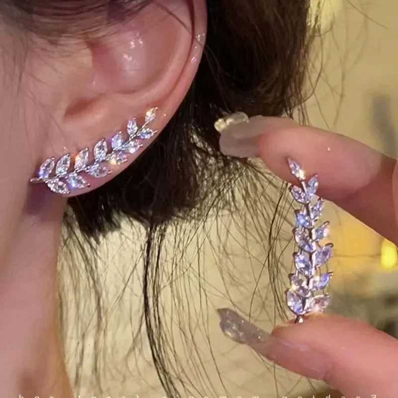 Luxury Shiny Zircon Stud Earrings For Women Exquisite Crystal Wheat Ear Cuff WrAP Earrings Wedding Jewelry BijouxXJ250718