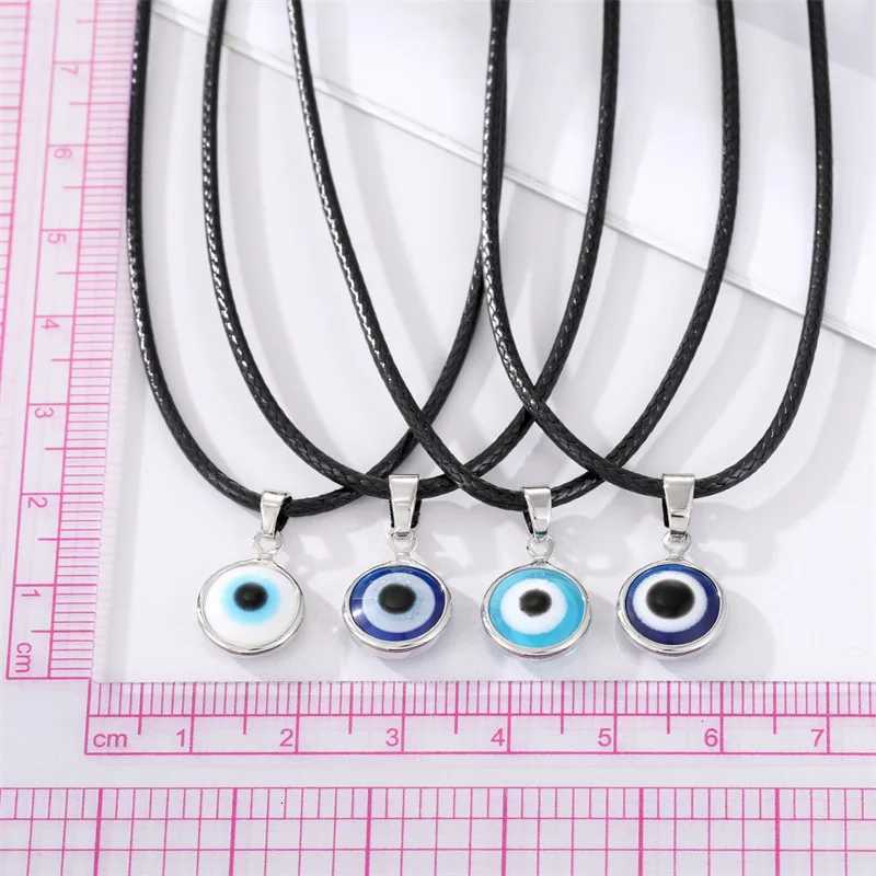 1PC Lucky Evil Eye Necklace For Women New ather Rope Chain Colorful Resin Charm Blue Eye Necklace Men Choker Jewelry Gift W250718