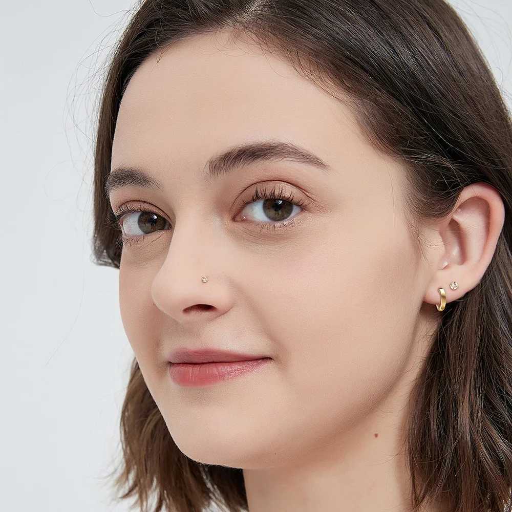 2/8PCS Stainless Steel Earrings Nose Stud Cartilage Piercing Jewelry Helix Tragus Lip Flat Back Tiny Earrings for Women 18G XJ250718