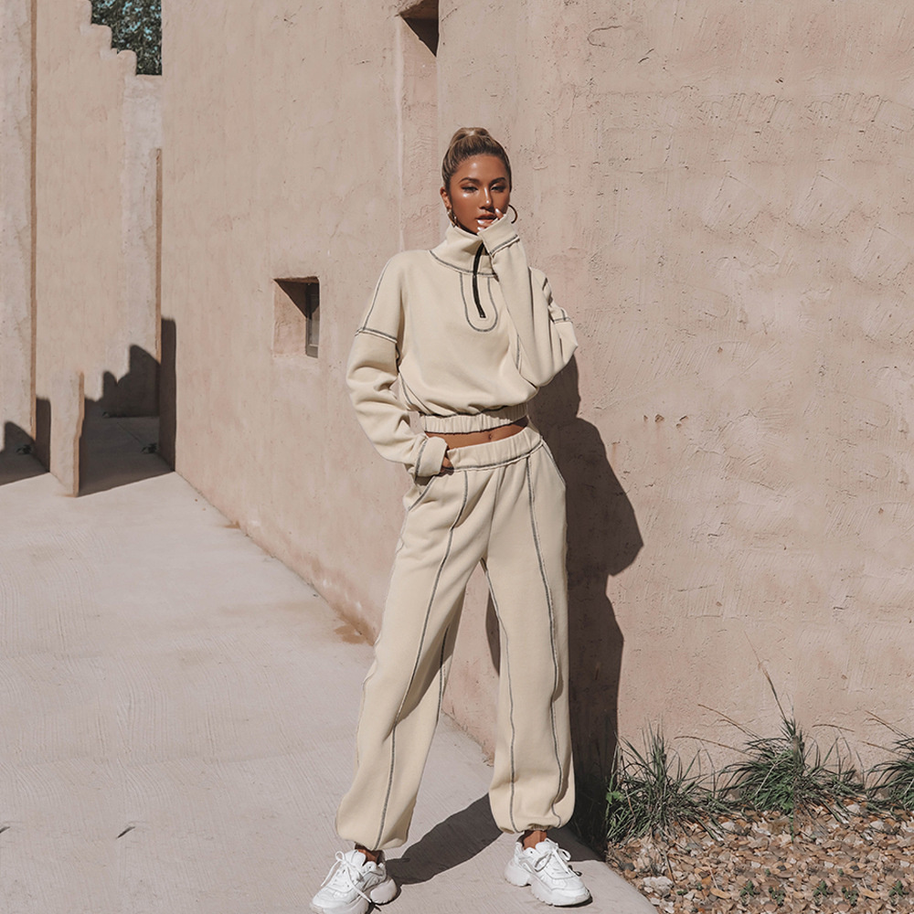 Free shipping designer hoodie for women Fashion long sleeved hoodie long pants minimalist sportswear set for women