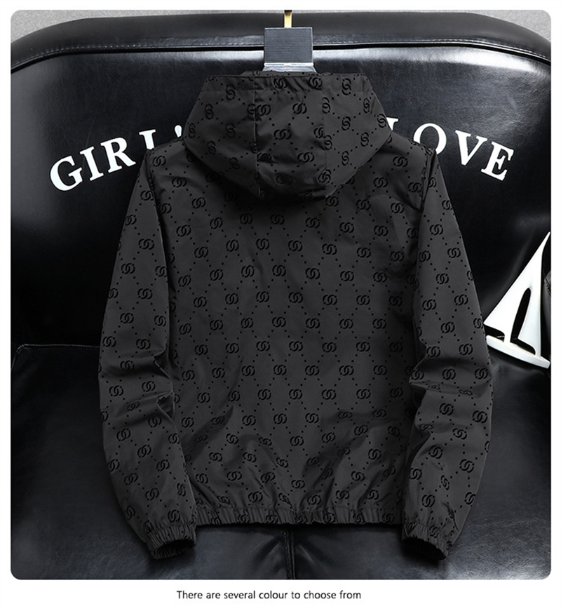 new Free shipping designer light luxury mens spring jacket men casual hooded loose fit large edition