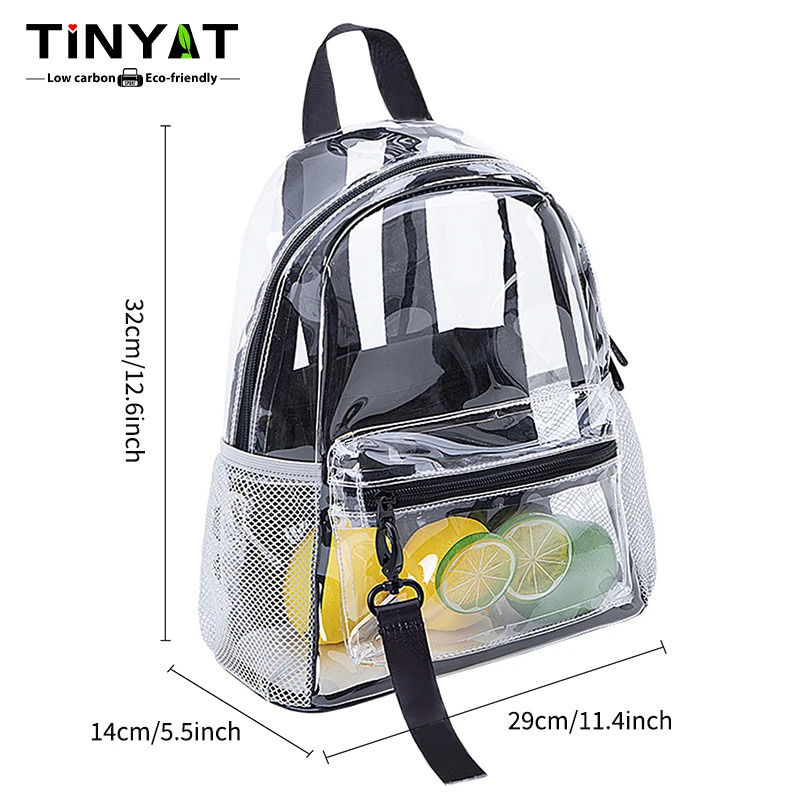 TINYAT Clear Transparent Backpack for Women Female Cute Ita School Bag Waterproof and Fashionable Ideal for Sports Concerts 250714