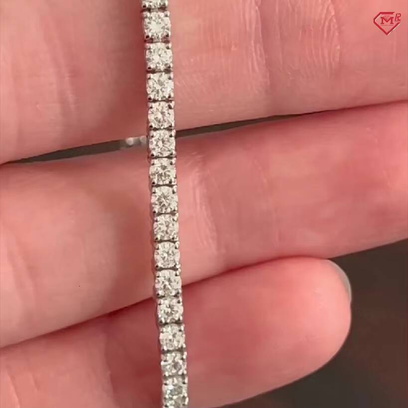 3mm Elegant Tennis Bracelet 925 Sterling Silver White Gold Plated Iced Out Women VVS Moissanite Tennis Bracelet