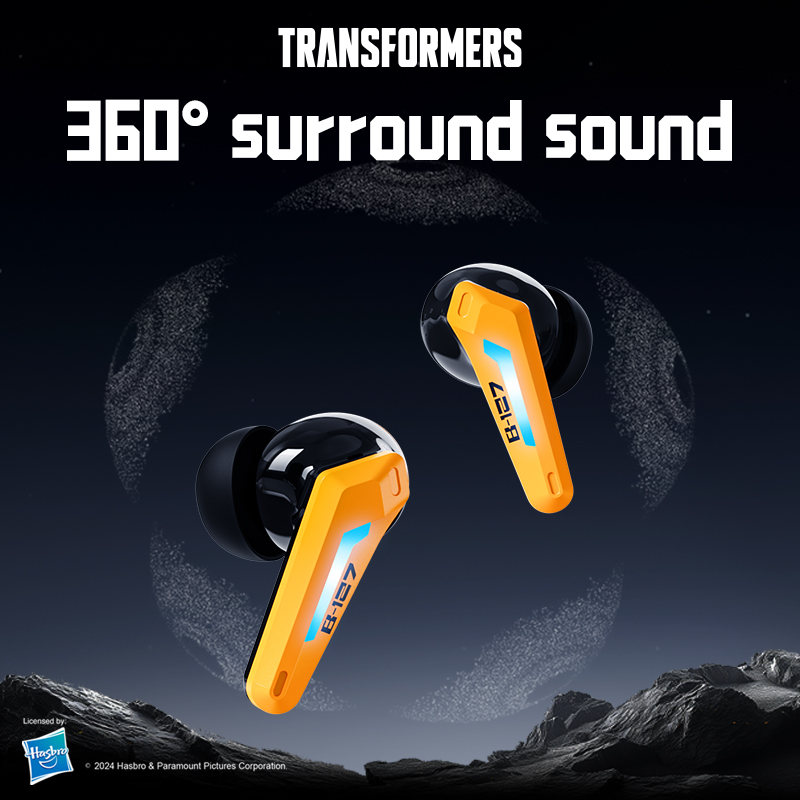 Transformers RGB Headphones fashion design TWS Bluetooth 5.4 Headset Long Endurance TF-T22 Low Latency Gaming Battery Display HIFI stereo Music Earbud