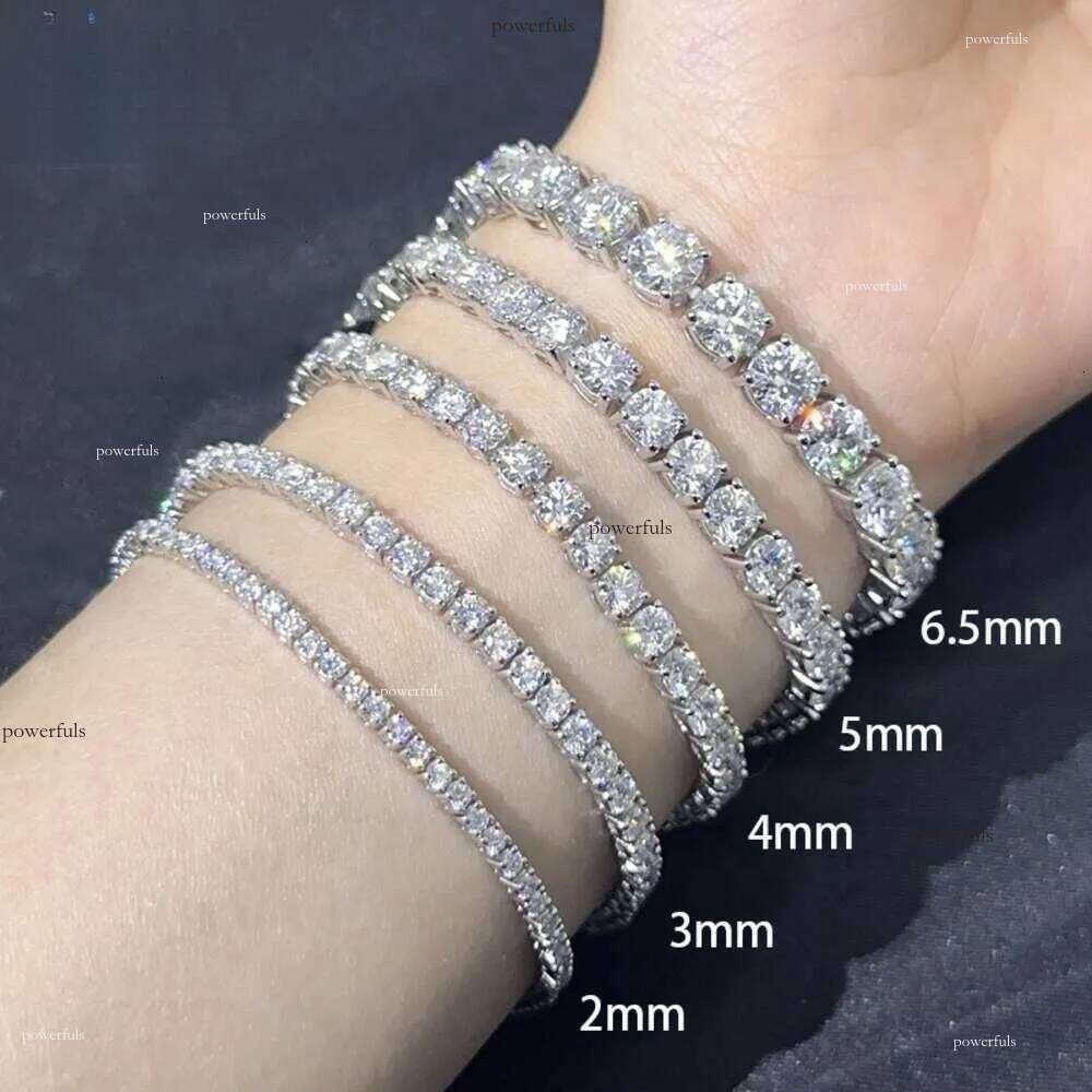 Hip Hop Sterling Sier 2mm 3mm 4mm 5mm 6.5mm VVS Social Gatherings Dia Necklace Moissanite Tennis Chain