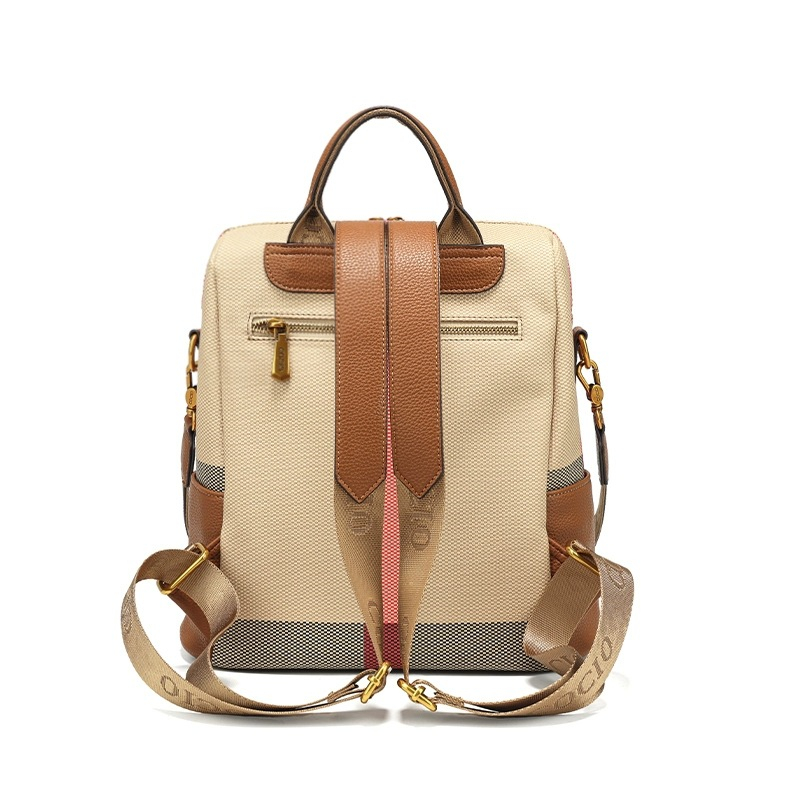 COCIO designer Grid patterned large capacity fashionable casual backpack mens and womens multifunctional travel bag