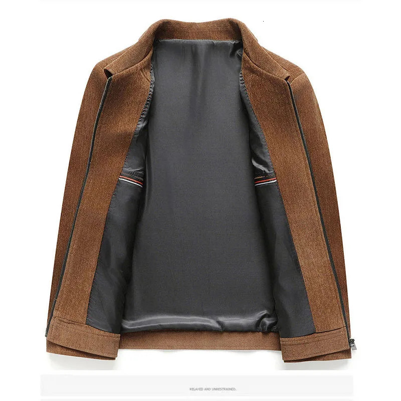 Spring Business Jacket Men Casual Coats Zipper Simple Middle-Aged Elderly Dad Clothes Office Outerwear Blazer Jackets Tops 250716