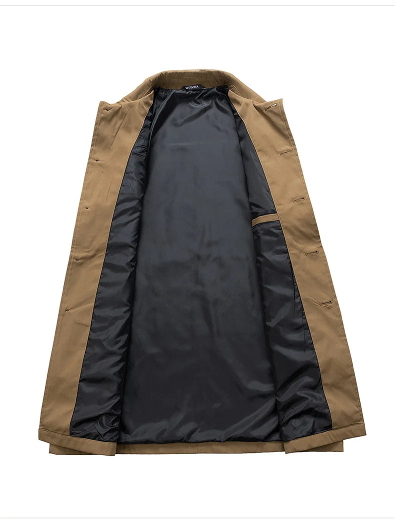 Windbreaker Mens Autumn And Winter European Version Of The Long Plus Velvet Business Casual Coat Jacket Men Coat 250716