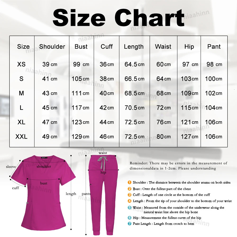 Niaahinn Scrub Hospital Uniform Top Pants Nurse Uniform High Fashion Uniforms Nursing Scrubs Set Sell Gowns 250715