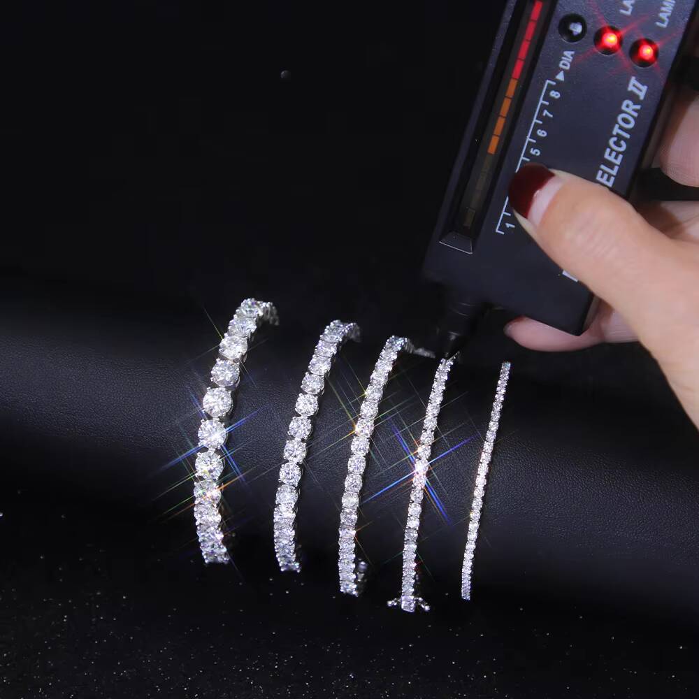 2mm to 6.5mm Moissanite Tennis Diamond Chain 925 Silver Gold Plated Fine Jewelry Bracelet VVS Moissanite Tennis Chain Men Women