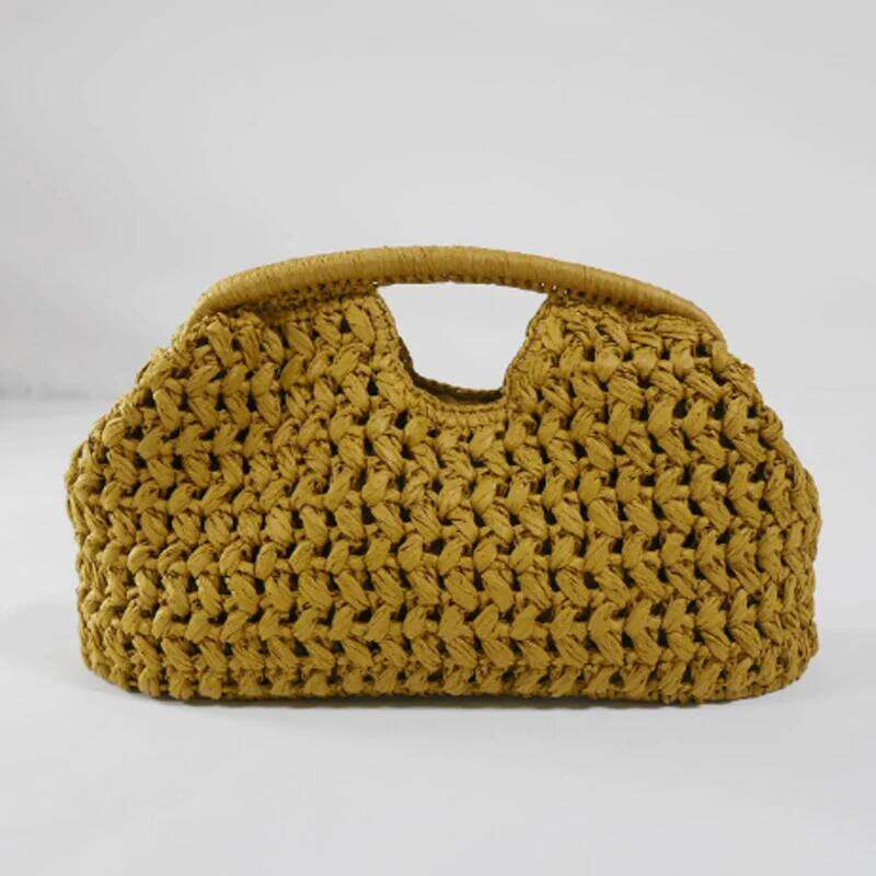 New Hhand Woven Ladies Handbag Straw Shoulder Fashionable Raffia Crossbody Beach Summer Versatile Women's Bag