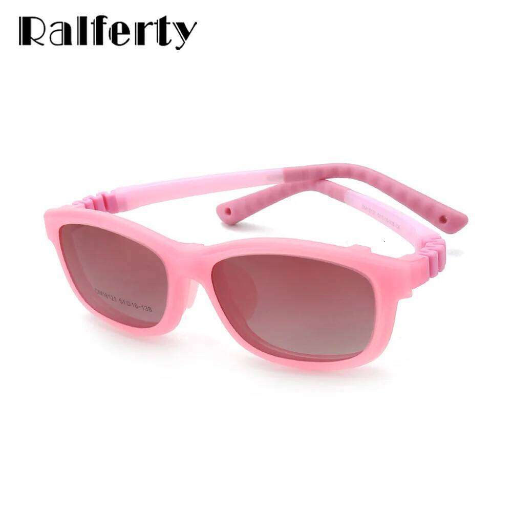 Ralferty 2 In 1 Kids Sunglasses Polarized Clips On Child 0 Diopter Prescription Optic Myopia Eyewear Frame Glasses Chain