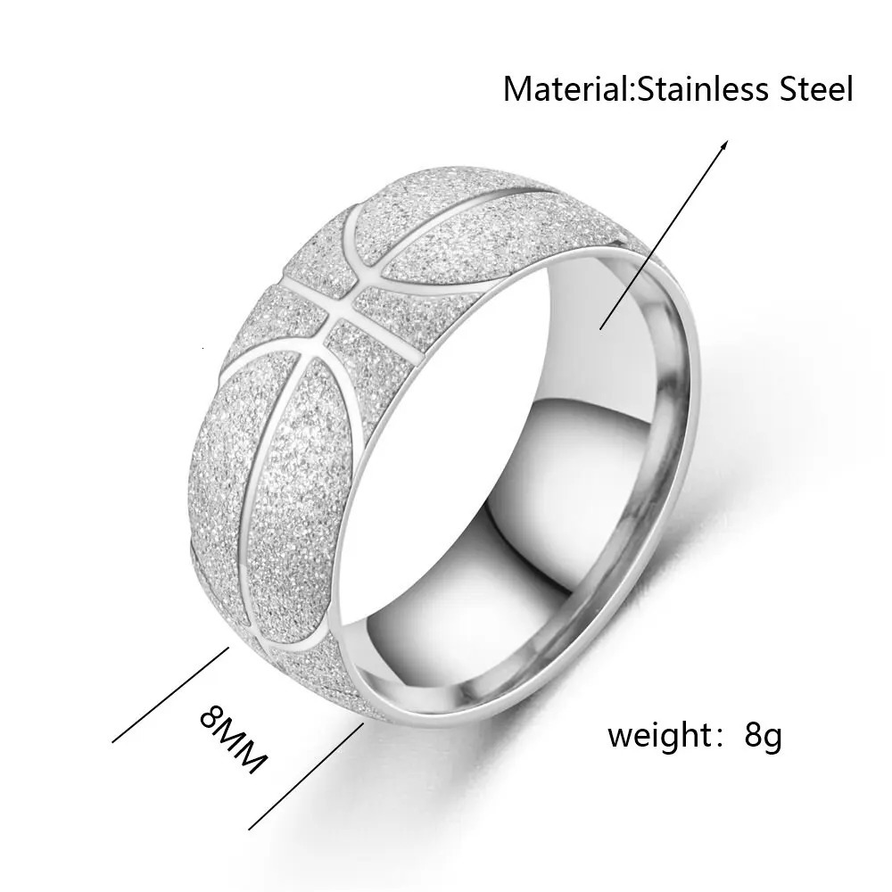 Stainless Steel Sports Ring Personality Hip Hop Punk Frosted Ring for Fashion Men Women Jewelry 250717