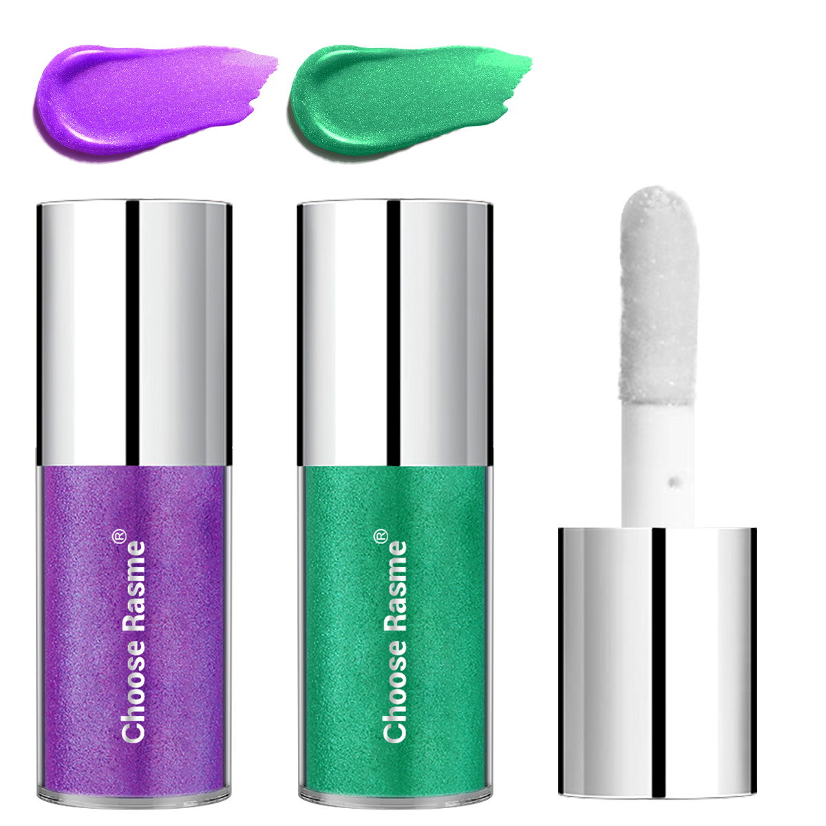 Choose Rasme Glossy Lip Glaze with Pearl Shine - Waterlight Mirror Finish, Moisturizing Plumping Lip Oil with Fine Glitter for Layering