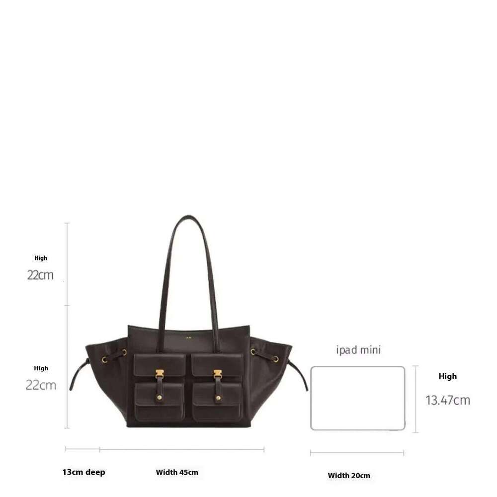 New Canvas Black Motorcycle Style Tote Bag Women's Large Capacity Crossbody Purse for Commuters Underarm Shoulder Handbag