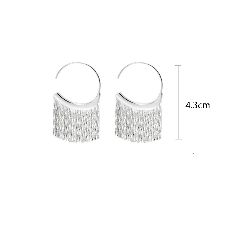 Version 925 Silver Dense Snake Bone Tassel Earrings Simple Golden Silver Color Earrings Party Jewelry Beautiful Gift 250715