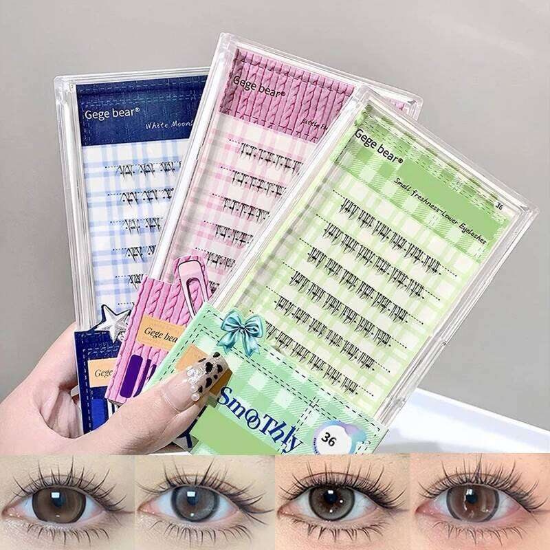 Gege Bear Glue-Free False Eyelashes, 6mm Lightweight Natural Curling, Easy to Apply Segmented Self-Adhesive Lower Eyelashes X250719