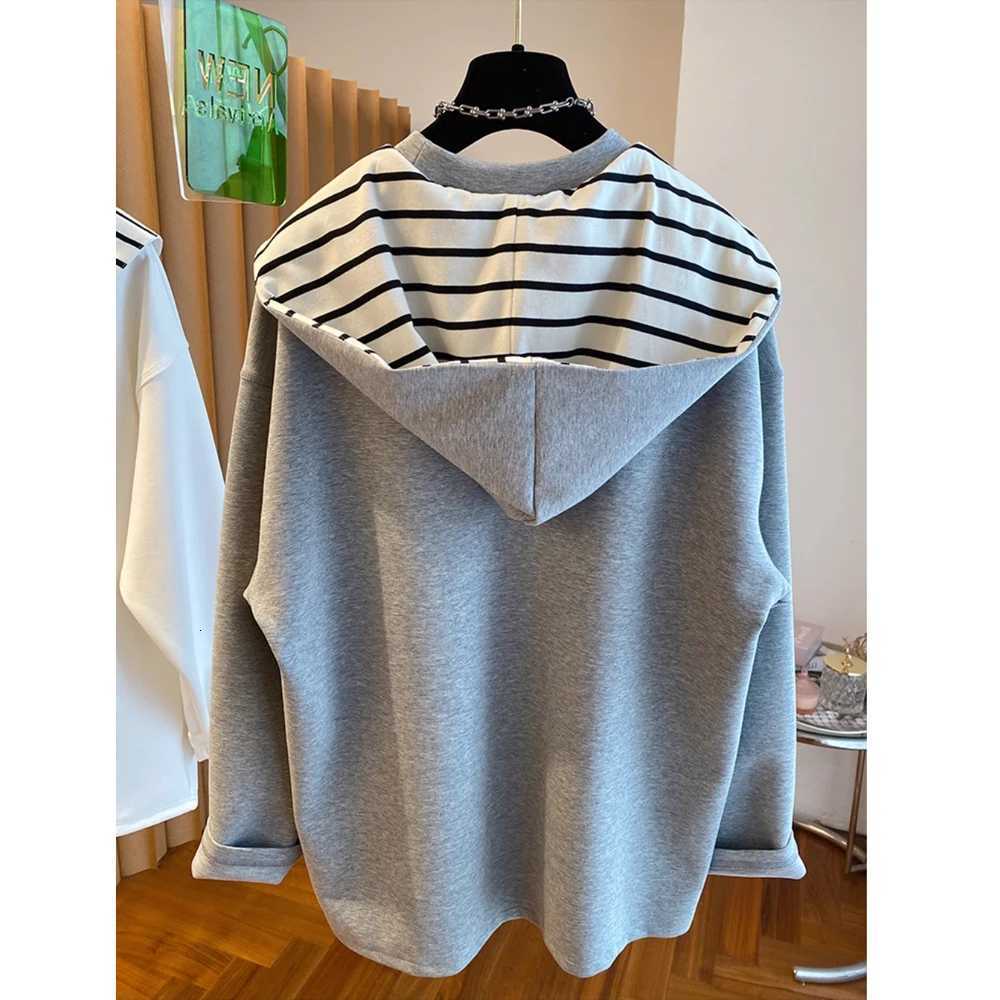 Women Loose Half Zip Hoodie Fashion Oversized Hoodies Casual Versatile Lazy Style Long Sleeve Sweatshirt Autumn Winter New Z250719