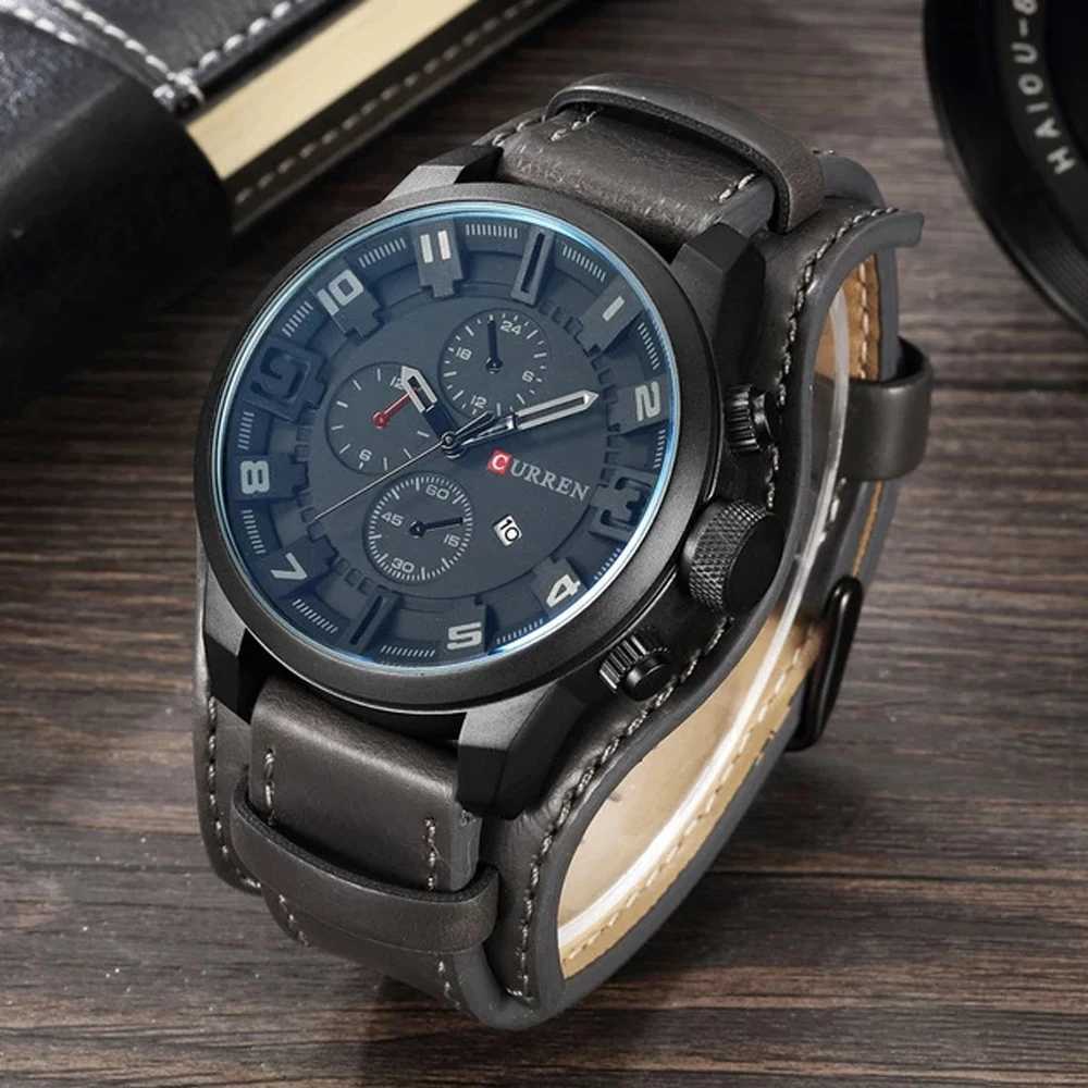 Current Top Brand Luxury Mens Watches Male Clocks Date Sport Military Clock Leather Strap Quartz Business Men Watch Gift 8225 W250718